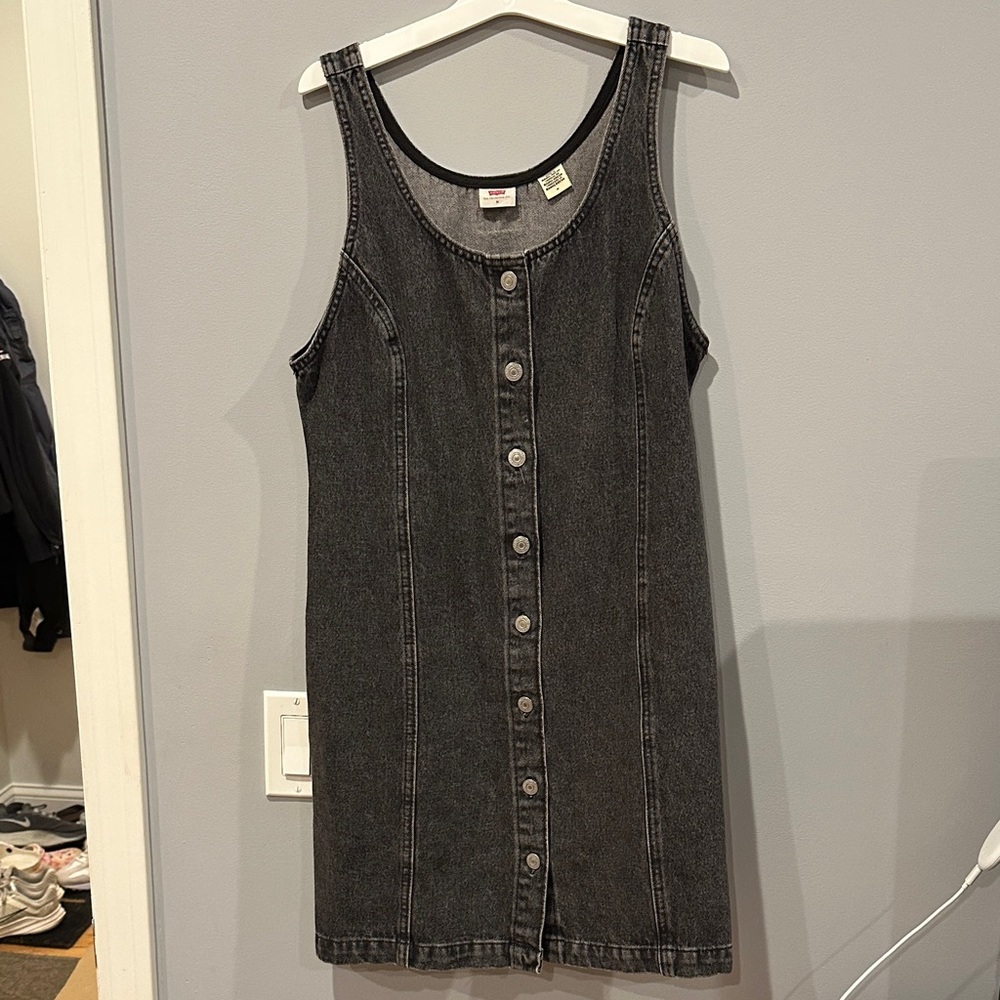 Levi's Black Denim Sleeveless Mini Dress